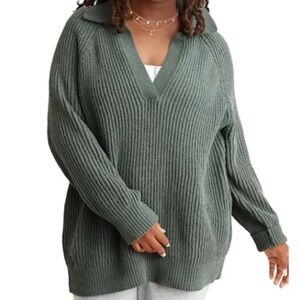Aerie Green sugar rush chenille sweater
